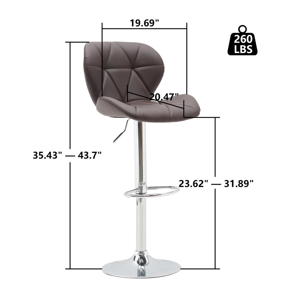 Барный стул скандинавского дизайна, поворотный подъемник, подходит для обеденных и кухонных барных стульев (2 шт.)