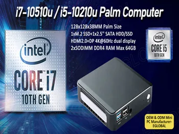 мини-компьютер Intel 10-го поколения Core i7 10510U Comet Lake С четырехъядерной графикой UHD Настольный ПК Windows 10 Pro HDMI2.0 DP1.2 4K AC WiFi