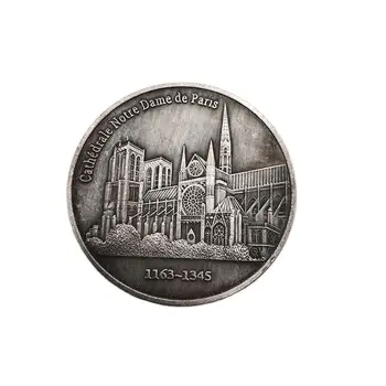 Франция 1163-1345 Памятная монета Нотр-Дам Де Пари Коллекция монет Украшения для дома Поделки Сувениры Настольные украшения Подарок